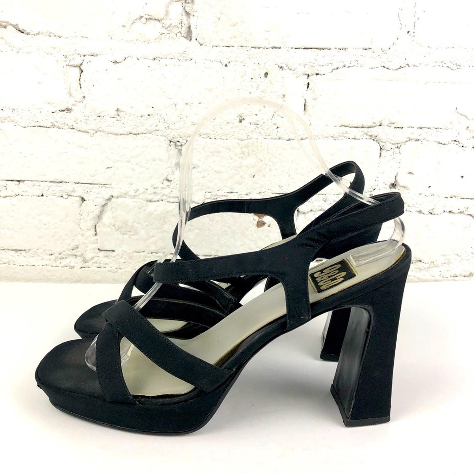 Vintage Y2k 9 & Co Black Foxie Strappy Heels